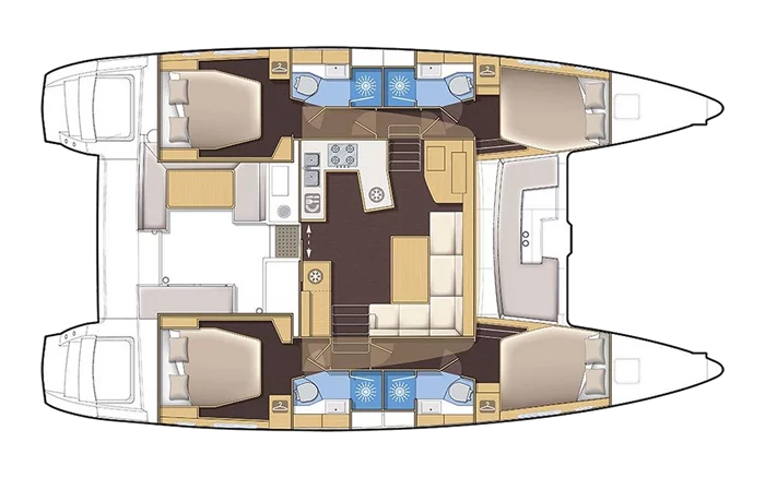 Plan catamaran Lagoon 450F
