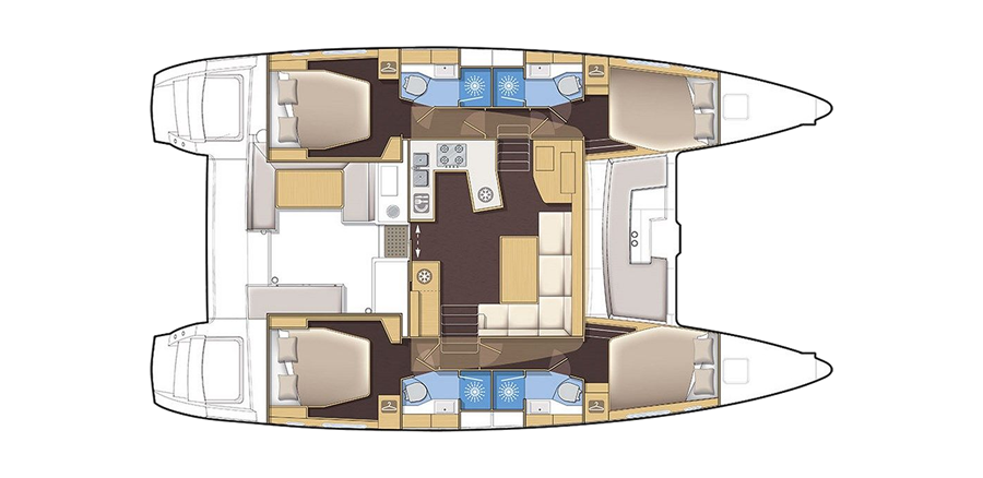Plan catamaran Lagoon 450F